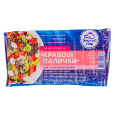 Крабові палички з білої океанської риби ТМ Водяний світ 240г. Крабові палички з білої океанської риби ТМ Водяний світ 240г.