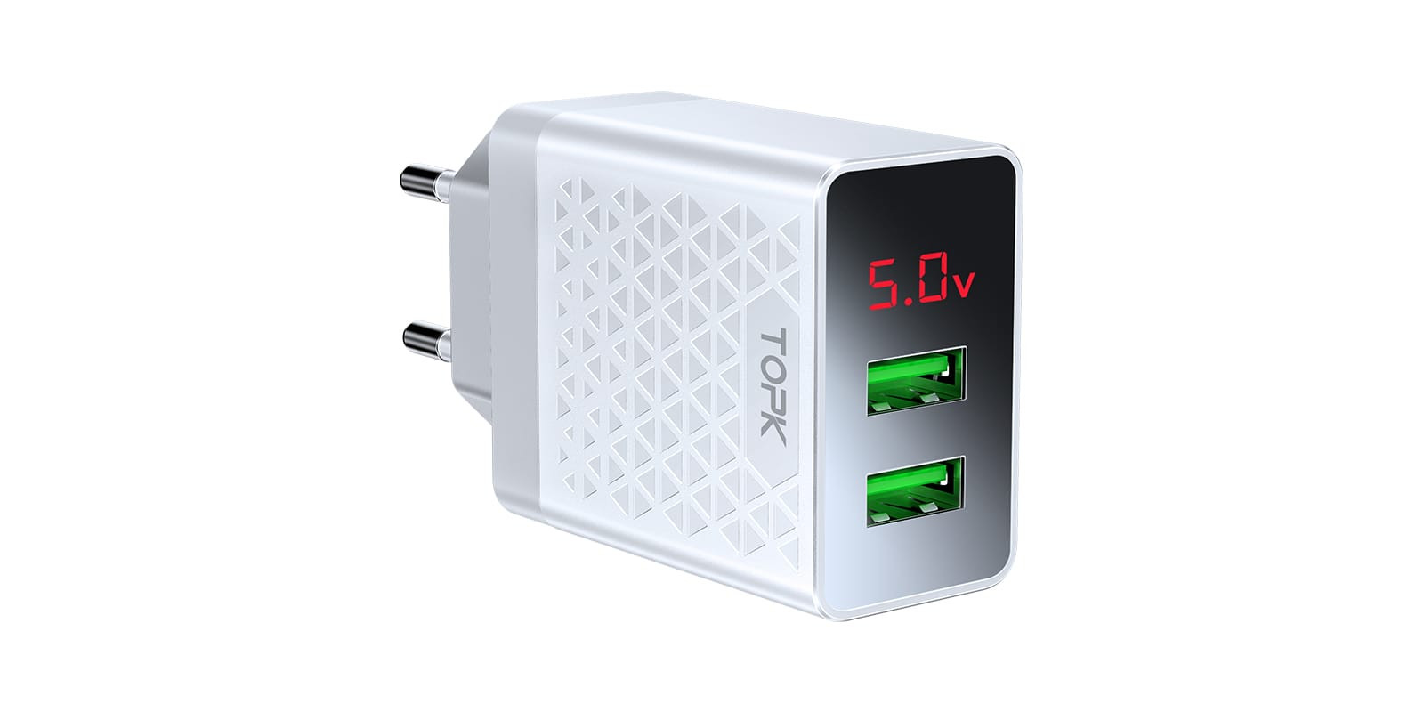Сетевое зарядное устройство TOPK BS254 17W 2xUSB