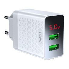 Сетевое зарядное устройство TOPK BS254 17W 2xUSB Сетевое зарядное устройство TOPK BS254 17W 2xUSB