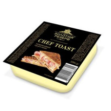 Мягкий чеддеризованный ЗОЛОТОЙ РЕЗЕРВ CHEF TOAST для панини 45% лоток 0.200 кг, упаковка.