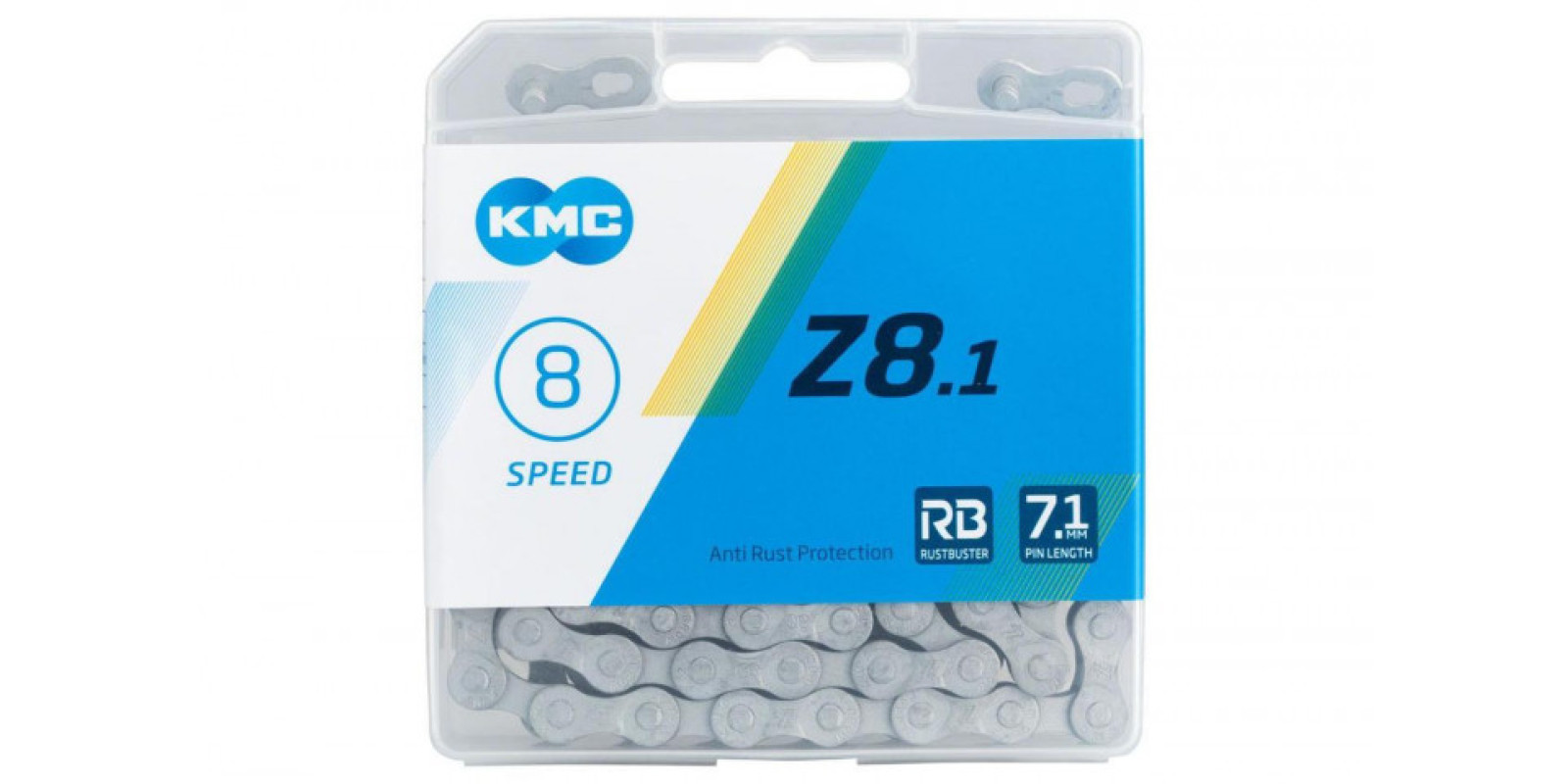 Велосипедная цепь KMC Z8.1 с замком, 8 скоростей